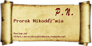Prorok Nikodémia névjegykártya